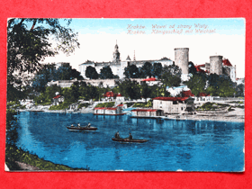 Krakov - Kraków - Krakau, řeka, lodě (pohled)