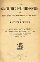 Allgemeine Geschichte der Philosophie mit besonderer Berücksichtigung der Religionen