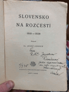 Slovensko na rozcestí 1918-1938 VĚNOVÁNÍ AUTORA!!