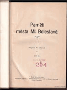 Paměti města Ml. Boleslavě. Díl 1