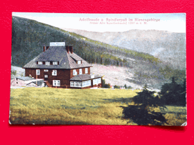 Adolfova bouda - Adolfbaude, Špindlerův Mlýn - Spindlermühle, Krkonoše - Riesengebirge - ... (pohled)