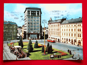 Liberec - náměstí Klementa Gottwalda, autobus (pohled)