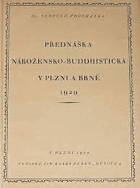Přednáška nábožensko-budhistická v Plzni a Brně r. 1929