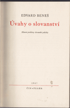 Úvahy o slovanství - hlavní problémy slovanské politiky