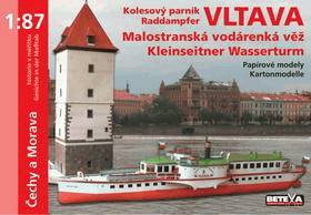 Malostranská vodárenská věž. Kolesový parník Vltava - papírové modely