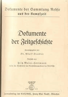 Dokumente des Dritten Reiches 2. Band - Die Sammlung Rehse. Herausgegeben von Dr. Adolf Dresler, ...