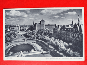 Hamburk - Hamburg -Carl Muck - Platz Mit Hochhaus am Holstenwall, Německo (pohled)