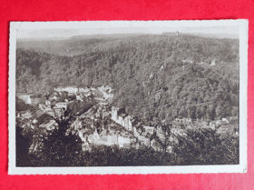 Karlovy Vary. Pohled od Tří Křížů KARLSBAD CARLSBAD (pohled)