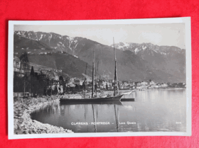 Clarens-Montreux, jezero, loď (pohled)