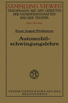 Automobilschwingungslehre - Ernst August Wedemeyer  Verlag