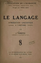 Le langage introduction linguistique à l'histoire
