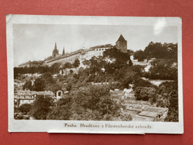 Praha. Hradčany z Fürstenberské zahrady-Fürstenberská