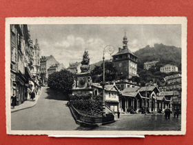 Karlovy Vary - Náměstní pramen s Městskou věží