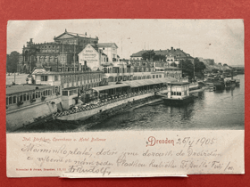 Dresden. Italienisches Dörfchen, Opernhaus und Hotel Bellevue