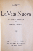 La Vita Nuova. Traduction nouvelle par Maxime Fromont. Collection Bibliothèque miniature