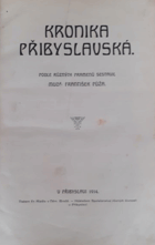 Kronika Přibyslavská(REPRINT Z ROKU 1914)