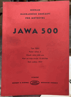 JAWA 500 typ 15/02 - seznam náhradních součástí