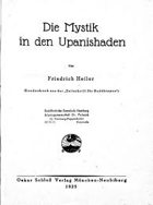 Die Mystik in den Upanishaden. Sonderdruck aus der Zeitschrift für Buddhismus