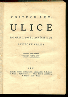 Ulice - román z posledních dob světové války