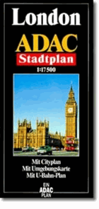 LONDON Ein ADAC Plan - mit Durchfahrtsplan, mit U-Bahn-Plan, London ADAC Cityplan 1:17 500