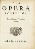 Opera posthuma, quorum series post praefationem exhibetur - 1st Edition!!