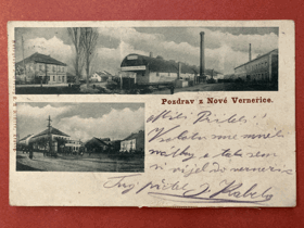 Pozdrav z Nové-Nová Verneřice. Zaniklý pivovar r. 1946