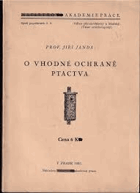 O vhodné ochraně ptactva ORNITOLOGIE