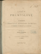 Listy průmyslové 3.ročník! Časopis věnovaný pokroku řemesel v Čechách