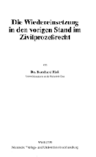 Die Wiedereinsetzung in den vorigen Stand im Zivilprozessrecht