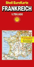 Shell EuroKarte Frankreich 1:750.000 Neu, mit Stadtplänen und Distanzenkarte, Sterne führen zu ...