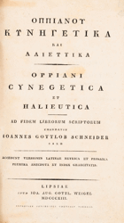 Oppiani Cynegetica et Halieutica [ Suivi de ] Oppiani De Venatione Libri IV OPPIEN DE CORYCOS ; ...