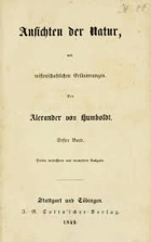 Ansichten der Natur 1+2 Mit wissenschaftlichen Erläuterungen. 3. verb. und vermehrte Auflage. 2 in ...