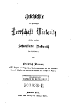 Geschichte der ehemaligen Herrschaft Winteritz ORIG VYDÁNÍ Vintířov Radonice und der ...