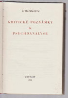 Kritické poznámky k psychoanalyse