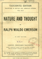 Nature and Thought. Selected and Arranged for the Tauchnitz Edition. (=Collection of British ...