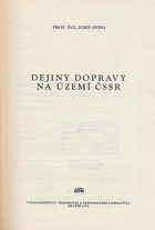 Dejiny dopravy na území ČSSR - vysokoškolská učebnica
