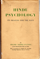 Hindu Psychology Its Meaning for the West