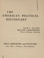 The American Political Dictionary