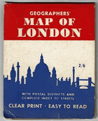 Geographers' Map of LONDON with Postal Districts and complete Index to Streets. Clear Print - Easy ...