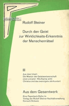3SVAZKY 3BDE Durch den Geist zur Wirklichkeits-Erkenntnis der Menschenrätsel. BD I II III ...