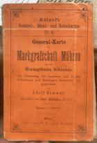MARKRABSTVÍ MORAVA VÉVODSTVÍ SLEZSKO GEN. MAPA-KARTE RAKOUSKO-UHERSKO 1:432.000
