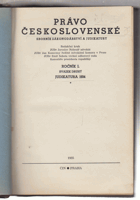 Právo československé 1. ROČNÍK! Sborník zákonodárství a judikatury